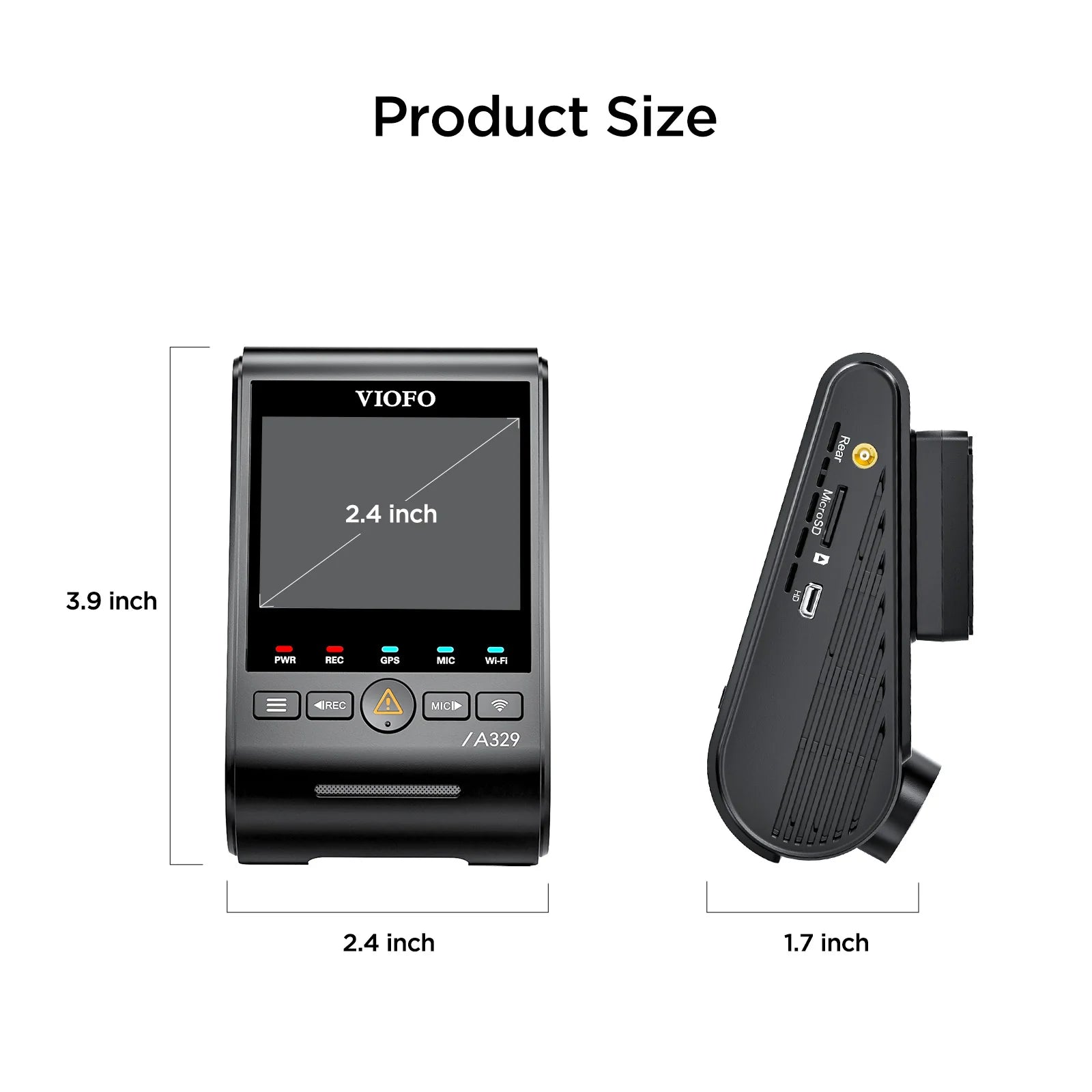 VIOFO A329 1CH - 4K 60FPS Ultra-HD Sony STARVIS™ 2 Front Only Dash Cam