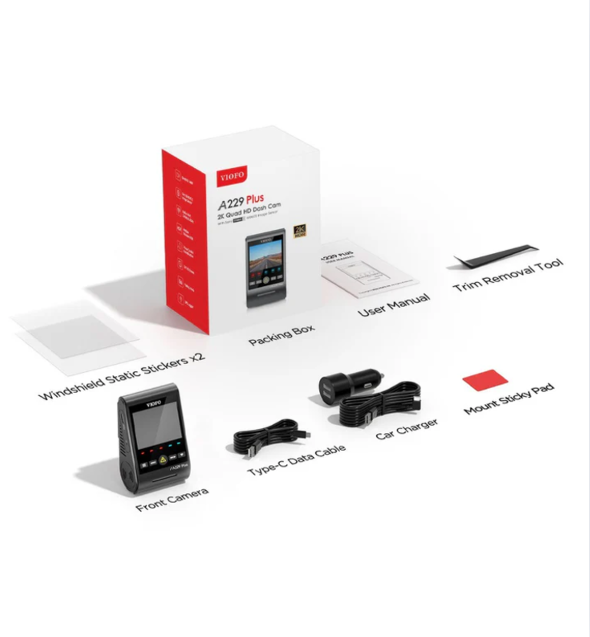 VIOFO A229 Plus - 1CH 2K HDR With Sony STARVIS™ 2 Front Only Dash Cam