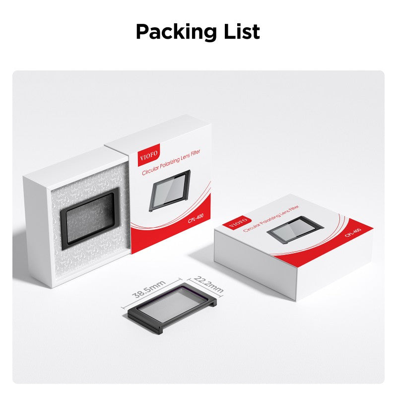 VIOFO Rectangular CPL Filter (CPL-400) for VS1