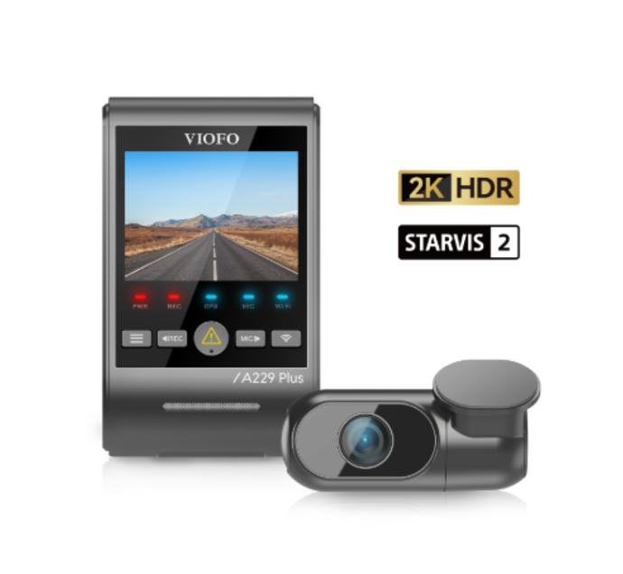 VIOFO A229 Plus - 2CH Dual 2K Recording Sony STARVIS™ 2 Front and Rear Dash Cam