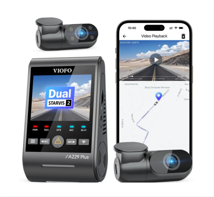 VIOFO A229 Plus - 3CH 2K+2K+1080P With Sony STARVIS™ 2 Front and Rear Dash Cam